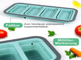 Silicone Freezer Tray with Lid, 4 Compartments Soup Freezing Container, 1000ml, 1 Pack, Gray V1237-ZY-924-242