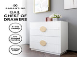 Sarantino Gail Chest of Drawers Tallboy Dresser in White CHE-102-02-WH