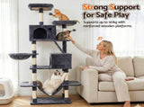 i.Pet Cat Tree Tower 206cm Large Scratching Post Furniture Scratcher House Grey PET-CAT-L206-GR