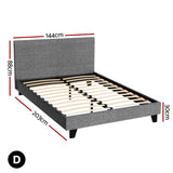 Artiss Bed Frame Double Size Grey NEO BFRAME-E-NEO-D-GY-AB