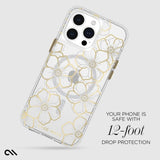 Case-Mate Floral Gems MagSafe Case For iPhone 15 Pro Max - Gold V578-CM051604