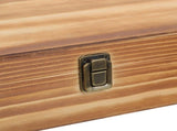 Wooden Cassette Tape Storage Box Coffee Pine Wood Organizer with Hinge for Home V1192-AZ-W-27214