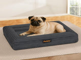 Pawz M Size Orthopedic Dog Bed with Corduroy Removable Cover Waterproof Washable Grey PT1276-M-GY