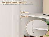 Kitchen Island Cart on Wheels with Charging Station, White, 83x38x82cm LSB-59306