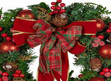 Christabelle Stunning 71cm Christmas Wreath Lush Red Baubles Berries Pine Cones and Bow Front D 112_GUE509