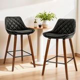 Artiss 4x Bar Stools PU Seat Wooden BA-TW-8206-BKX4