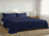 1000 Thread Count Cotton Rich Double Bed Sheet Set 4 Piece, Soft Feel Microfibre Blend, Solid CVC-10DBL-NY