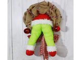 Christmas Thief Stolen Burlap Wreath Garland Home Ornament Party Decoration-40*50cm V1263-JX-1021