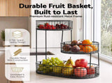 5-Star Chef Fruit Basket Bowl Space Saving Kitchen Food Storage Organiser FB-STEEL-3L-BK