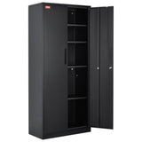Metal Storage Cabinet with 2 Magnetic Doors and 4 Adjustable Shelves, 90 kg Capacity per Shelf, V952-DXCWJCQHY5180QYF4V0