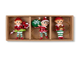 Christabelle 3 Elf Christmas Ornaments Assorted Novelty Figures 10.5cm Xmas Tree Decorations Ha 112_SHD2007