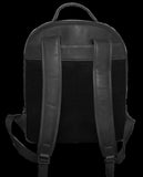 Futura Mens Leather Laptop Backpack School Shoulder Bag Front Pocket - Black V563-A1972LBLACK