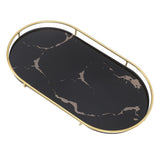 Bathroom Storage Tray Light Luxury Decorative Golden Texture Oval Bathroom Organiser Tray for Soap V1294-YM0710-3112230084612