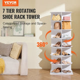VEVOR 7-Tier Rotating Shoe Rack Tower 360&deg;Spinning Shoe Display with Base Black V952-BSXZXJ7CGD4G22506V0