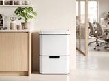 Devanti 72L Sensor Bin Rubbish Bins 4-in-1 Compartment Stainless Steel Trash Can White SB-E-3C-72L-WH