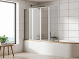 4 Fold Chrome Folding Bath Shower Screen Door Panel 1000 x 1400mm V63-830161