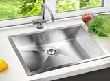 Cefito Kitchen Sink 60X45CM Stainless Steel Basin Single Bowl Silver SINK-6045-R010