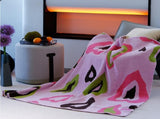 Pink Luxurious Chunky Knit Throw Blanket - Cozy & Thick Sofa Accent - 136 x 130cm V888-ELOSUNG28801