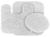 Gorgeous Home Linen Bathroom 6 Modern Solid Print 3-Count Grey Polyester Bath Rugs, 18 x 28, V1189-LWWAL-20260325-00418