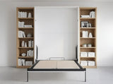 Single Wall Bed in White Gloss Space Saving Murphy Bed Kit with Black Door Handle V63-953801