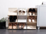 Combined Stackable Shoe Rack Space Saving Assembled Plastic Multi Layer Stackable Shoe Storage Rack V1294-YM0703-3117230085211