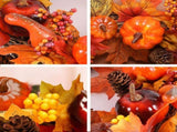 Fall Wreath Front Door, 15" Artificial Autumn Pumpkin Wreath, Harvest Wreath Thanksgiving Wreath V1369-AZ3-W-03705