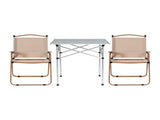 Weisshorn 3pc Camping Table Chair Set Outdoor Folding Aluminium Portable Picnic ALU-FOLD-BGX2-ALUM-70