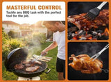 9-Piece BBQ Grill Tool Set, Stainless Steel with Storage Bag,Very suitable for camping, backyard V1188-MS-825-004