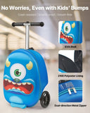 VEVOR Ride-on Luggage 20-inch Kids Scooter Suitcase with Flash Wheels Blue V952-FDDQXXLX20INVRMNL001V0