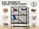 64.6" Metal Small Animal Cage 4-Tier Rolling Ferret Cage with Tray 3 Ramps V952-JSXDL362463IRPIZQV0