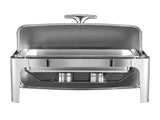 Roll Top Chafing Dish Buffet Complete Set, 9Qt Stainless Steel Chafer with Full Size Pan, Rectangle V952-ZFXQFGK1JTYSNU6QFV0