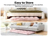 Artiss 2PCS Floor Lounge Sofa Bed Flannel Fabric Pink FLOOR-SBL-M193-S-PKX2