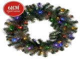 Christabelle 61cm Christmas Wreath LED Lights Glittery Gold Pine Front Door Decoration Ornament 112_SENGG61