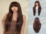 High-Density Synthetic Wig Heat-Resistant Wig Tea-Colored Wig Long Straight Wig - Grape purple V1102-108-24340-GRA1-85CM-33INCH