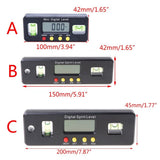 Portable Level Square Gauge Protractor Inclinometer Bevel Box with Data Hold Magnet for Construction V1192-AZ-W-23375