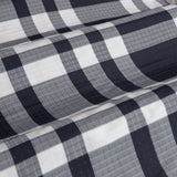 Ardor Ronan Navy Plaid Jacquard Quilt Cover Set Queen V442-INT-QUILTCS-RONAN-NAVY-QS