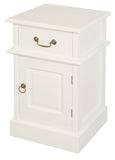 Tasmania 1 Solid Door 1 Drawer Bedside V199-BS101PNRWH
