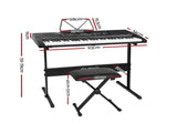 Alpha 61 Keys Electronic Piano Keyboard Digital Electric w/ Stand Stool Lighted EK-KL-91M-BK-H-B01