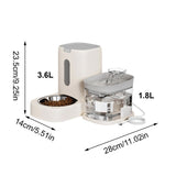 Automatic Cat Feeder and Water 2-in-1 Pet Automatic Fountain Food Bowl Spill-Proof Cat Waterer for V1107-134-35378-YEL