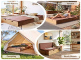 Artiss Folding Kraft Paper Bed Frame with Mattress and Pillow 300kg Capacity 200x120cm PAPER-BED-12023-BR-AB