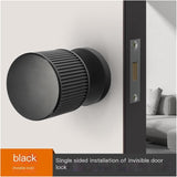 Black Minimalist Invisible Door Lock Hidden Single-Sided Handle Secret V1188-ZC-DLL-583