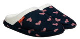 ARCHLINE Orthotic Slippers Slip On Scuffs Pain Relief Moccasins - Navy with Hearts - EUR 36 V563-AS302-36