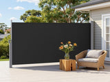 Instahut Side Awning Sun Shade Outdoor Retractable Privacy Screen 1.8X3M Black AWN-B-SIDE-FC-180-BK