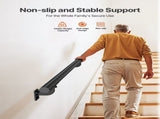 Wall Mounted Stair Handrail, 3665mm Pipe Staircase Handrail, Black Galvanized Aluminum, 32mm Pipe V952-BGSLZYGFS12FAJ1NC001V0