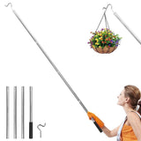 Clothes Hook Pole Detachable High Reach 37" to 64" Clothes Hanger Reaching Hook Telescopic for V1366-AZ2-W-14677