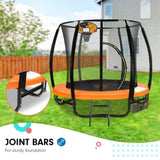 Kahuna Trampoline 8 ft with Basketball Set - Orange TRA-KAH-08-OR-BB