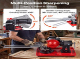 Circular Saw Blade Sharpener, 370W 2890RPM Rotary Angle Mill Grinder Sharpening Machine with 125mm V952-YXJPDMJGMHGDIOUPX001V3