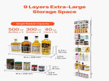 Over the Door Pantry Organizer, 9-Tier Pantry Organization and Storage, Heavy-Duty Steel Hanging V952-MGCCJ9CBS000XN3NWV0