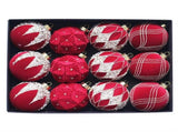 8cm Flocked Christmas Balls Ornament Set with Rhinestones and Glitter, 12-Piece Holiday Hanging V1341-ZY-EMHWH3XR-RED