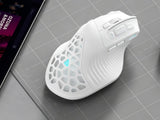 Solakaka E9 3 Mode Vertical Ergonomic Mouse, Bluetooth 5.3 USB 2.4G Wired Tri-Mode Rechargeable V1300-E9-WHITE